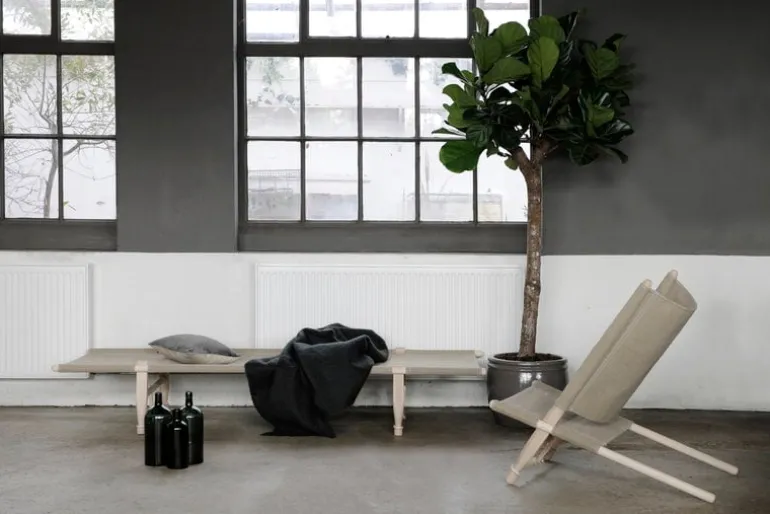 Skovshoved Møbelfabrik OGK safari chair, beech - linen