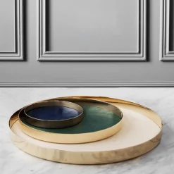 Skultuna Karui tray, dark green leather
