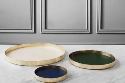 Skultuna Karui tray, dark green leather