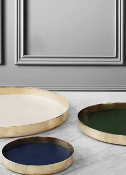 Skultuna Karui tray, medium, ink blue leather