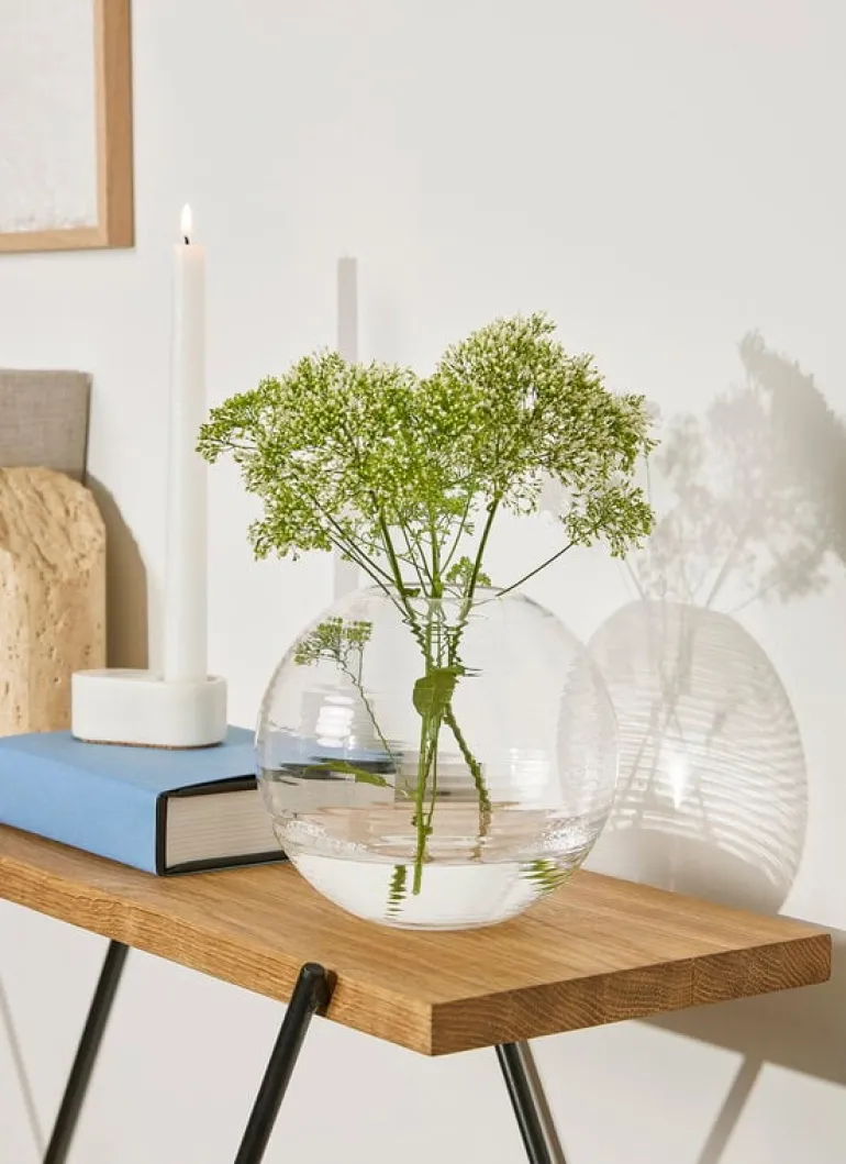 Spring Copenhagen Laine vase, ball, 13,5 cm, clear