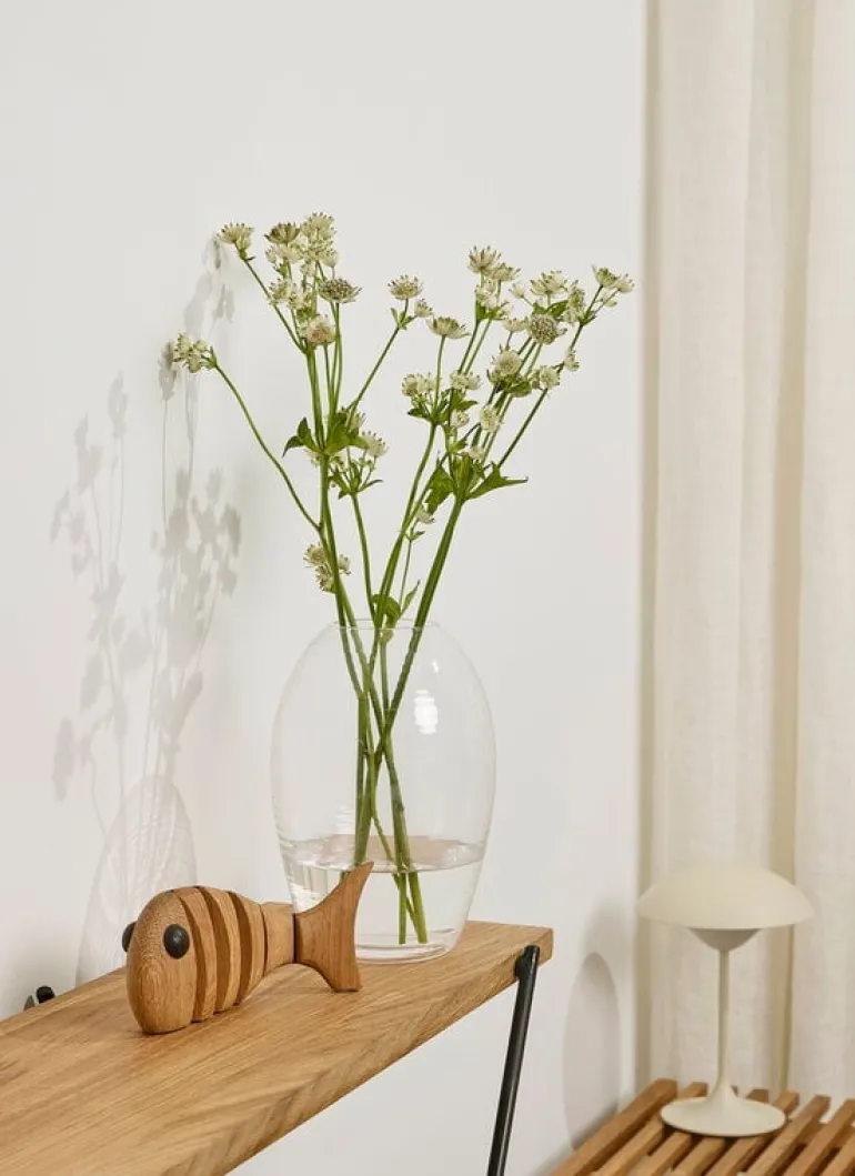 Spring Copenhagen Laine vase, oval, 20 cm, clear