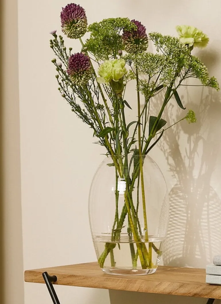 Spring Copenhagen Laine vase, oval, 20 cm, clear