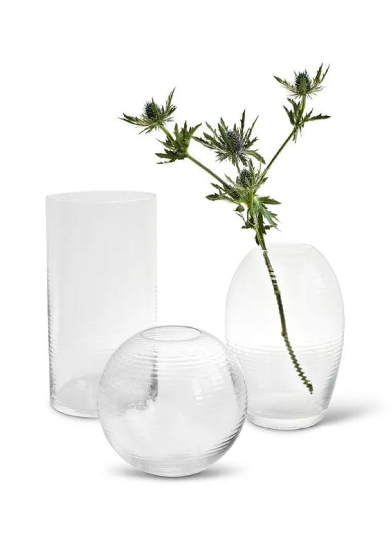 Spring Copenhagen Laine vase, oval, 20 cm, clear