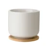 Stelton Theo tea cup with coaster, sand