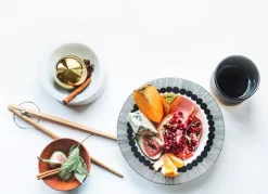 Stelton Theo tea cup with coaster, black