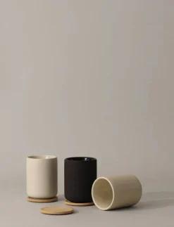 Stelton Theo thermo cup with coaster, 0.25 L, black