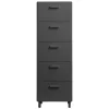 String Furniture Relief chest of drawers with legs, tall, grey