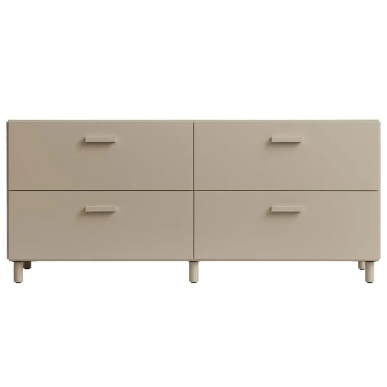 String Furniture Relief chest of drawers with legs, low, beige