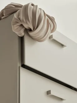 String Furniture Relief chest of drawers with legs, tall, beige