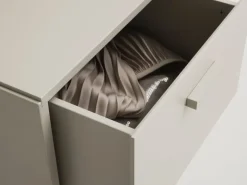 String Furniture Relief chest of drawers with legs, tall, beige