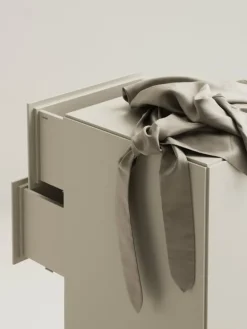 String Furniture Relief chest of drawers with legs, tall, beige