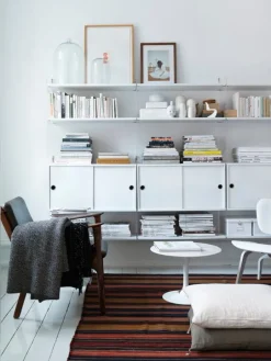 String Furniture String cabinet, 78 x 30 cm, white