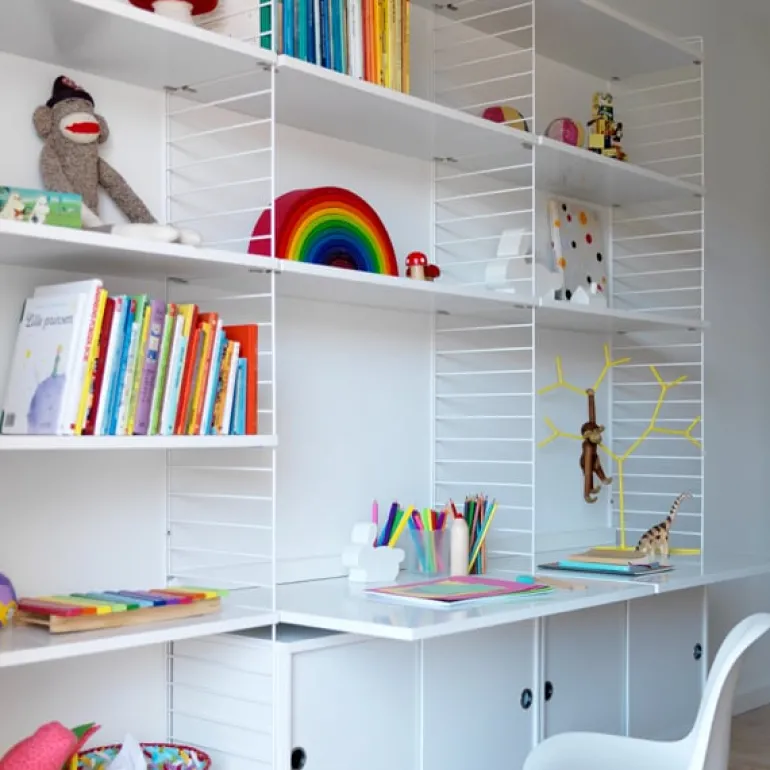 String Furniture String cabinet, 78 x 30 cm, white