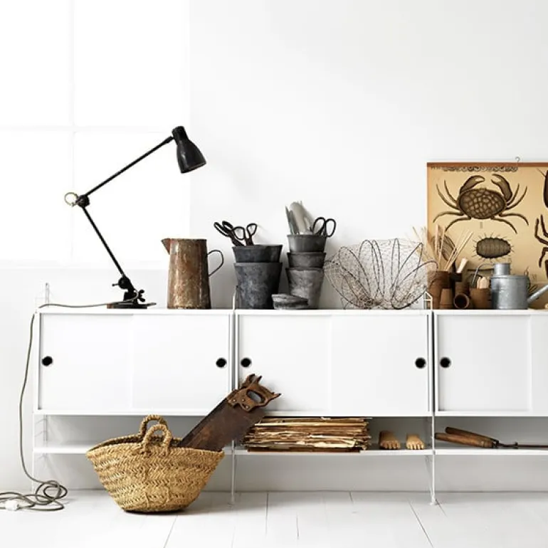 String Furniture String cabinet, 78 x 30 cm, white