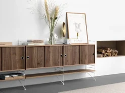 String Furniture String cabinet, 78 x 30 cm, walnut