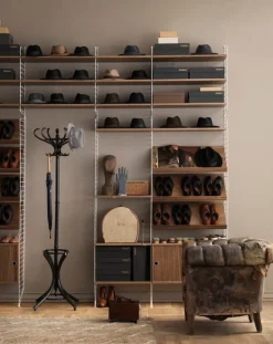 String Furniture String cabinet, 78 x 30 cm, walnut