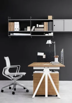 String Furniture String cabinet, 78 x 30 cm, grey