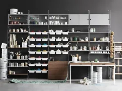 String Furniture String cabinet, 78 x 30 cm, grey