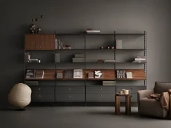 String Furniture String chest with 2 drawers, 78 x 30 cm, dark grey