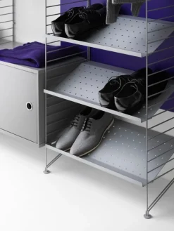 String Furniture String cabinet with swing door, 58 x 30 cm, grey