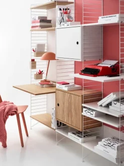 String Furniture String cabinet with swing door, 58 x 30 cm, white