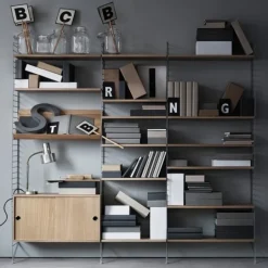 String Furniture String cabinet, 78 x 30 cm, oak