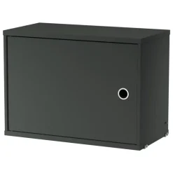 String Furniture String cabinet with swing door, 58 x 30 cm, dark grey