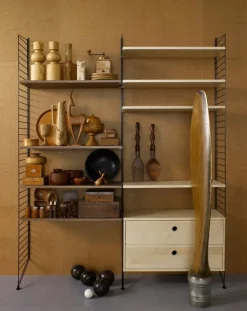 String Furniture String chest with 2 drawers, 78 x 30 cm, ash