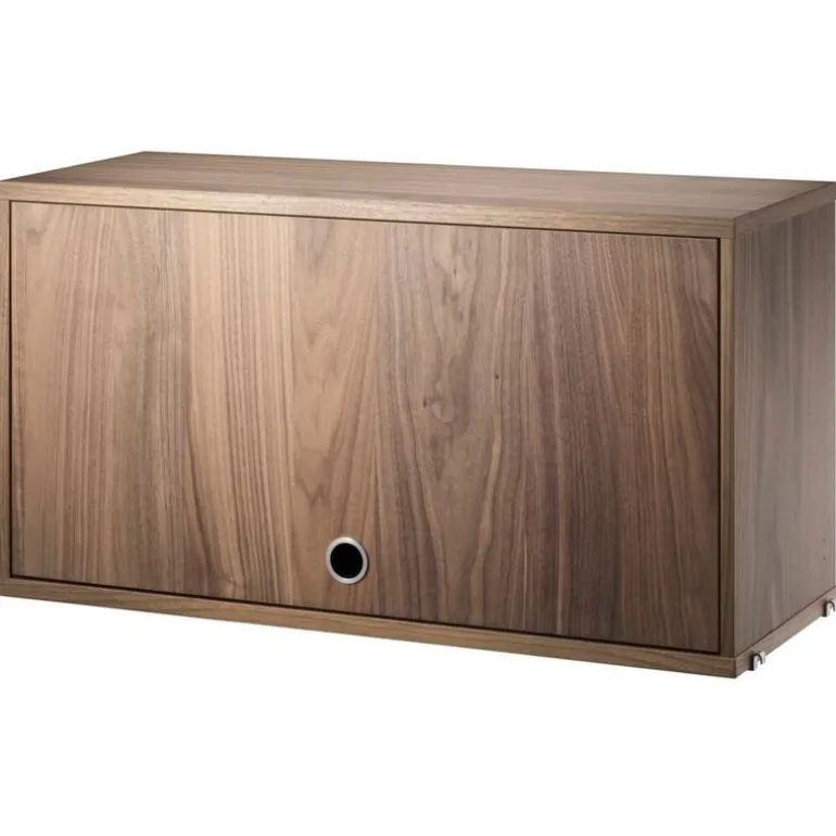 String Furniture String cabinet with flip door, 78 x 30 cm, walnut