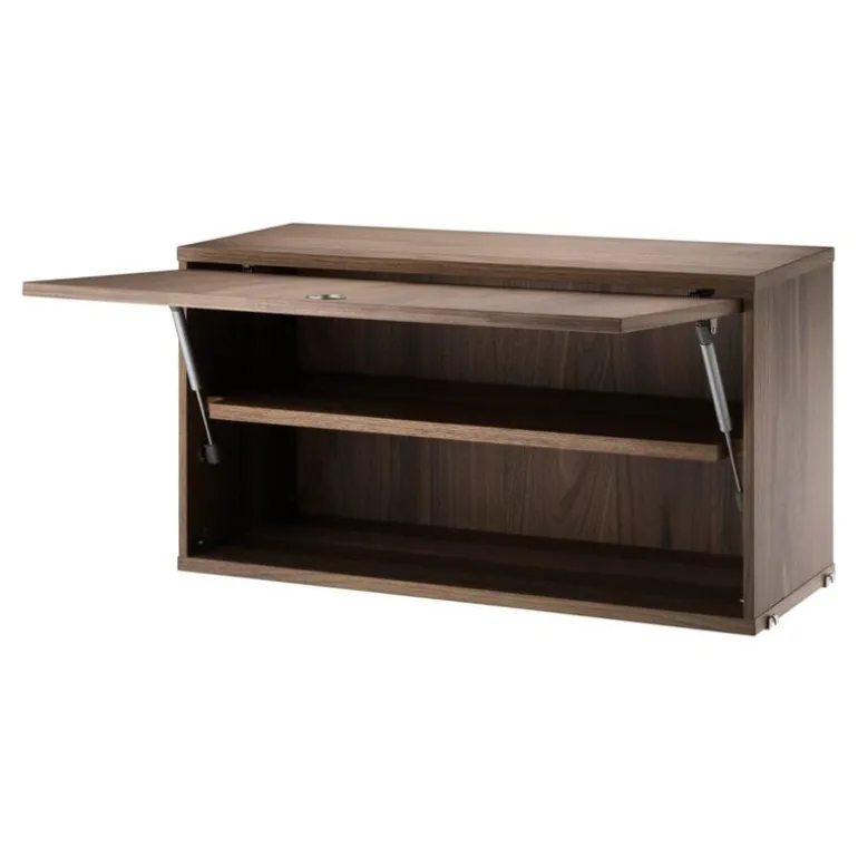String Furniture String cabinet with flip door, 78 x 30 cm, walnut
