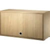 String Furniture String cabinet with flip door, 78 x 30 cm, oak