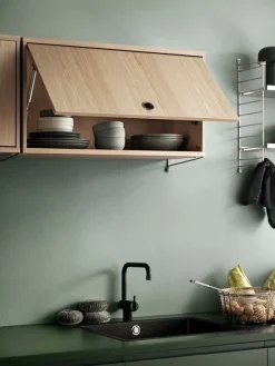 String Furniture String cabinet with flip door, 78 x 30 cm, ash