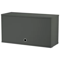 String Furniture String cabinet with flip door, 78 x 30 cm, dark grey