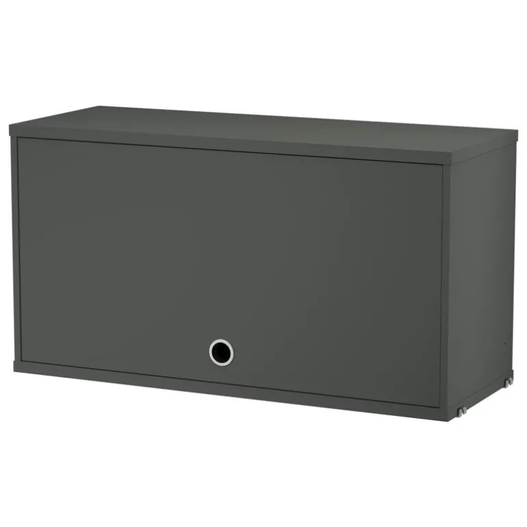 String Furniture String cabinet with flip door, 78 x 30 cm, dark grey