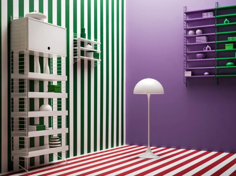 String Furniture String cabinet with flip door, 58 x 30 cm, white