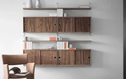 String Furniture String cabinet, 78 x 20 cm, walnut