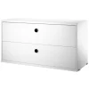 String Furniture String chest with 2 drawers, 78 x 30 cm, white