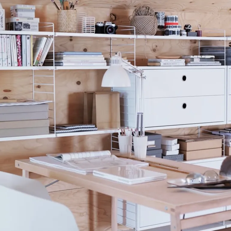 String Furniture String chest with 2 drawers, 78 x 30 cm, white