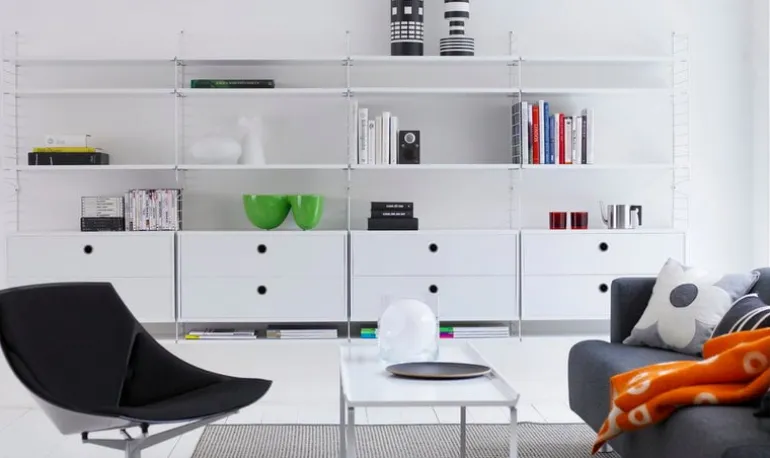 String Furniture String chest with 2 drawers, 78 x 30 cm, white