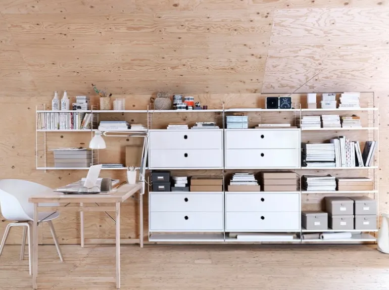 String Furniture String chest with 2 drawers, 78 x 30 cm, white