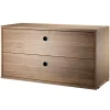 String Furniture String chest with 2 drawers, 78 x 30 cm, walnut