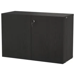 String Furniture String cabinet with lock, 78 x 32 x 52 cm, black stained ash