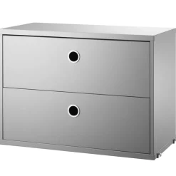 String Furniture String chest with 2 drawers, 58 x 30 cm, grey