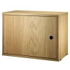 String Furniture String cabinet with swing door, 58 x 30 cm, oak