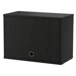 String Furniture String cabinet with flip door, 58 x 30 cm, black stained ash