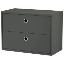 String Furniture String chest with 2 drawers, 58 x 30 cm, dark grey