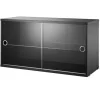 String Furniture String display cabinet w/ sliding glass doors,78x30cm, black ash