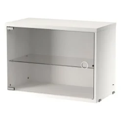 String Furniture String display cabinet with swing glass door, 58 x 30 cm, white