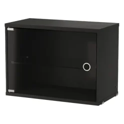 String Furniture String display cabinet w/ swing glass door, 58x30 cm, black ash